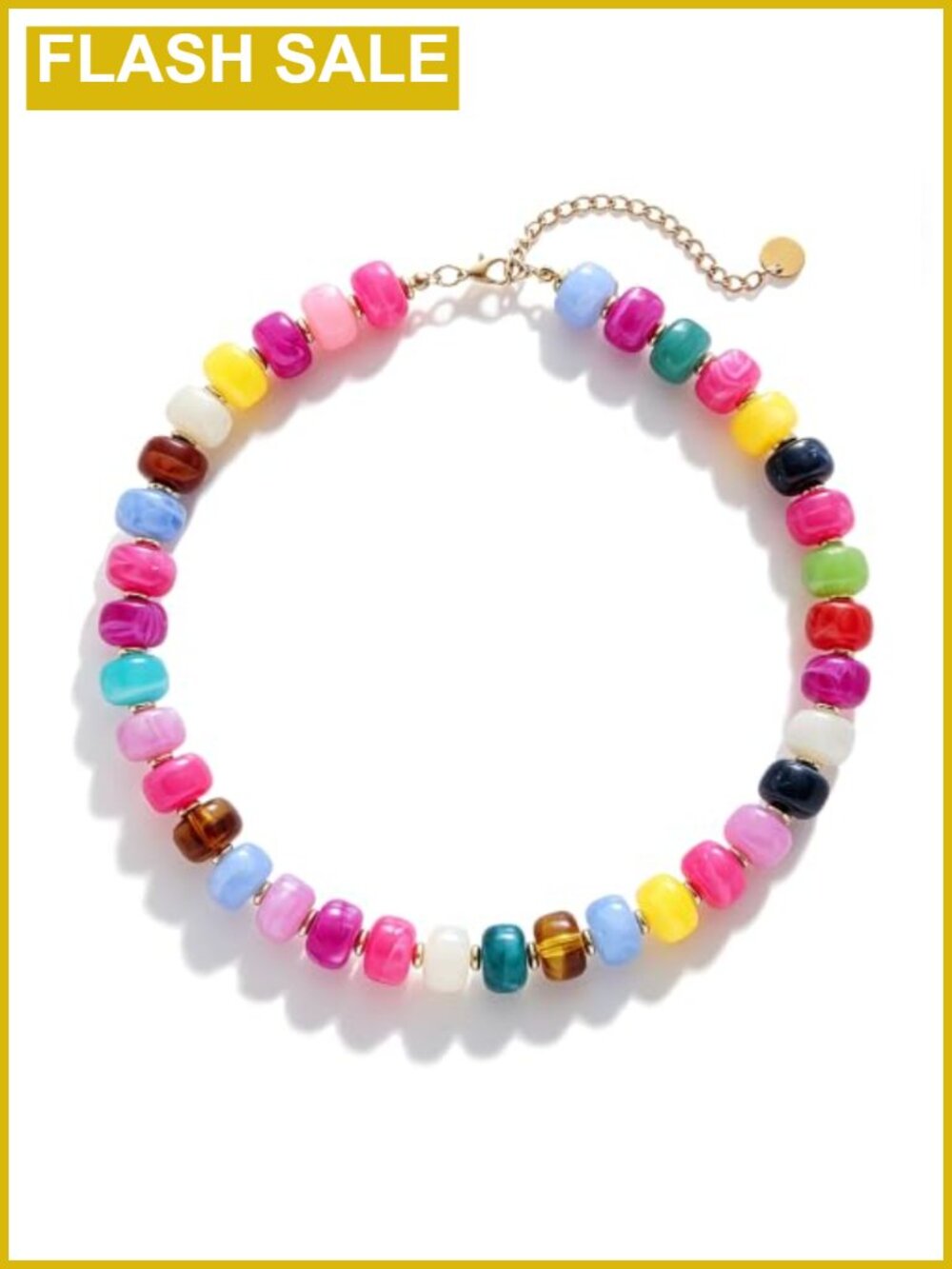 Chunky Acrylic Beaded Choker Necklace Boho Statement Summer Beach Jewelry